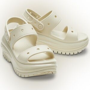 NWOT Crocs Mega Crush Sandals in Bone in size Women’s 12 or Mens 10